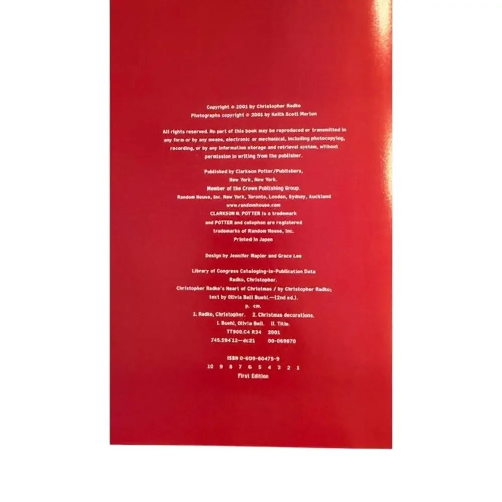 Christopher Radko Heart of Christmas Hardcover Book 2001 First Edition